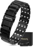 MagnetRX® 3X Strength Magnetic Bracelets for Men – Effective Titanium Mens Magnetic Bracelet – Premium Fold-Over Clasp & Adjustable Length with Sizing Tool & Gift Box (Black)