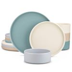 vancasso Venus Matte Dinnerware Set, 12-Piece Colourful Dinner Sets, Stoneware Crockery Set with 4-Piece 10.5in Dinner Plate, 8in Dessert Plate, 720ml Bowl, Modern Style