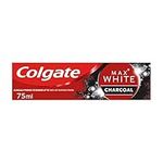 Colgate Max White Charcoal Toothpaste 75ml, Teeth Whitening Toothpaste, Clinically Proven Formula, Removes Up to 100% of Surface Stains with Activated Charcoal & Mineral Micro-particles