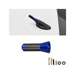 CGEAMDY Car Short Antenna, 3.5cm Aerial Universal Car Stubby Antenna, Carbon Fiber Car Mini Antenna with Aluminum Alloy Threading, Replacement Accessories for Cars FM AM Radio Reception(Blue)