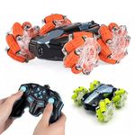 Eli & Chi 4 Wheel Drive Double Sided RC Stunt toy Car: Drift toy for Kids - Remote Control Racing, 360° Rotation, Rechargeable Battery (Multi Colour) (Extreme Drift Car 3)