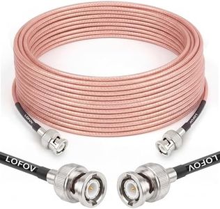 LOFOV 50ft BNC Male to Male Cable, BNC Cable 50 Ohm for Ham Radio, Network Analyzer, Modem, Oscilloscope, Signal Generator, Attenuator etc.
