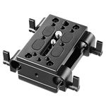 SMALLRIG Camera Tripod Mounting Baseplate w/ 15mm Rod Clamp Rail Block for Tripod/Shoulder Support System - 1798