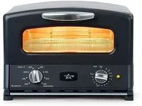 HeatMate Graphite Heating Technology Pop-Up Toaster w/7 Heat Settings, 3 Toasting Functions & Unique Bagel Mode, Black