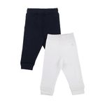 My Milestones Casual Cotton Joggers for Kids/Baby Boys- Pack of 2(White/Navy Blue)(18 to 24 Months)