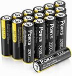 POWXS AA Lithium Batteries, 16 Pack