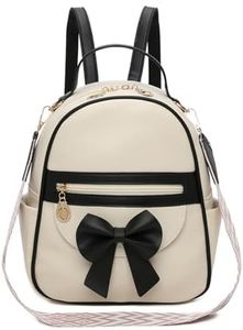 I IHAYNER Girls Mini Backpack Cute Bowknot Leather Backpack for Girls Designer Small Shoulder Bag Fashion Handbag for Women Black