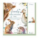 2025 Family Calendar 5 Column Organiser with Shopping List and Note Pad - Animals 0251