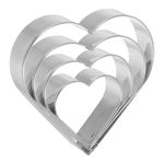 HARFINGTON Heart Cookie Cutter Set Assorted Sizes Stainless Steel Valentine's Day Biscuit Baking Pastry Candy Cookie Cutters Molding for Pastry Fondant Cake
