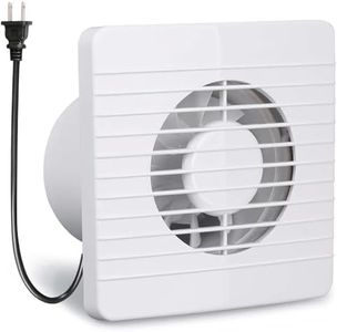 Hose Vary 4 Inch Wall-Mounted Exhaust Fan, Small Bathroom Fan, IPX4 55CFM Window Extractor Fan w/with Anti-backflow Check for Toilet, Office, Kitchen