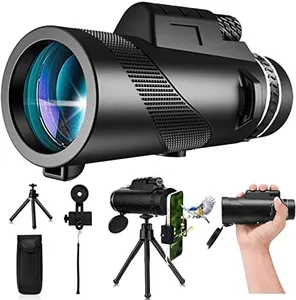 80x100 Monocular-Telescope High Powered for Smartphone Monoculars for Adults High Definition for Stargazing Hunting Wildlife Bird Watching Travel Camping Hiking