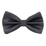 KRAWATTE Men's Microfiber Bow Tie (Dark Grey)