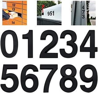 Woration 10 Pcs Mailbox Numbers 0-9 Self-Adhesive 2 Inch Stickers Door Address Number Signs for Hotel Room Apartment Office Residence House Cars Trucks Black Decoration Project