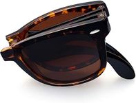 Joopin Square Folding Sunglasses Mens Women, UV400 Protection Trendy Foldable Sunglasses Poalrised for Driving Fishing Travel 2024 (Foldable Tortoise Brown)