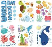 TAIZER Non Slip Bathtub Stickers Adhesive Bath Stickers Bathtub Kids Non Slip Stickers Cartoon Adhesive Kids Anti Slip Decal Sea Creature Decorations Stickers Bath Decals Adhesive Appliques