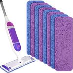 Wlich 8 Pack Reusable Microfiber Mop Pads Compatible with Swiffer Power mop, Power Mop Pads Refill Washable Power Mop Pads Replacement for Hardwood and Hard-Surface Floors ,Blue and Purple