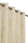 FABDRAPE Heavy Velvet Fabric Luxury Looks Room Darkening Floral Designer Curtains 9 Feet for Long Door, Cream, Pack of 4 Pieces