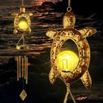 Solar Turtle Wind Chimes, Tortoise Wind Chimes, Solar Wind Chime, Light Wind Chime, Wind Chimes Outdoor, Beach Wind Chime, Garden Decor, Yard Decor, Gifts for Women, Gifts for mom, Grandma Gifts