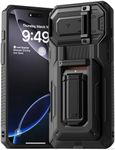 VRS DESIGN Origin Wallet Card Holder Case [3 Cards] for iPhone 16 Pro Max (2024), Rugged Semi-Automatic 3-Card Slot & Kickstand Case (Matte Black)