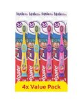 Colgate Kids Toothbrushes Multipack 3+ Years – Extra-Soft bristles for a Gentle Clean – Non-Slip Handles for Little Hands – Colour-Indicator bristles to Guide Toothpaste Application - 4 Pack
