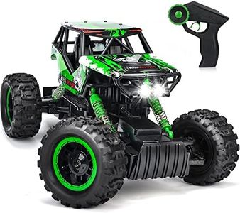 DOUBLE E 1:12 Remote Control Car Monster Trucks with Head Lights 4WD Off All Terrain RC Car Rechargeable Vehicles