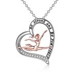 POPLYKE Ballet Necklace Gifts for Little Girls Sterling Silver Ballerina Dance Necklace Recital Jewelry for Women Dancer (silver-Ballerina Necklace)