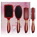 4 Pcs Hair Brush Set,Anti Static Massage Oval Comb,Detangling Brush Round Hair Brush Vent Hair Brush,Detangling Hairbrush for Women Men and Kids