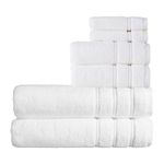 Christy Antalya Bath Sheets Set | 6 Piece | 100% Turkish Cotton | 600GSM | Soft Plush Luxury Towel Set | 2 Bath Sheets 2 Hand Towels 2 Face Cloths | Quick Dry | White