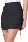 CAMEL CROWN Women's Skorts Golf Casual Tennis Skirts Tummy Control UPF 50+ Quick Dry Skirt with Pockets Active Black