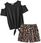 Arshiner Girls Short Sets Trendy Clothing Sets Crewneck Short Sleeve Shirt Tops and Shorts with Pockets Cute 2 Pieces Outfits