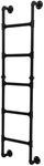 5.4Ft Basement Window Well Egress Ladder, Black Iron Wall Mounted Climbing Ladder for Attic, Bunk Bed, RV, Deck, Dorm, Emergency Fire Well, Loads 330lbs