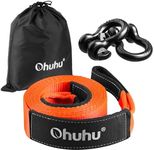 Tow Strap, Ohuhu Recovery Strap Heavy Duty 3" x 30ft, 31944 lbs Break Strength, Triple Reinforced Loops, Protective Sleeves with 2 x 3/4" D-Ring Shackles & Storage Bag for Truck SUV ATV Tree Straps