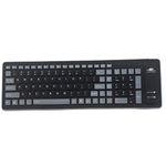 Foldable Silicone Keyboard, 103 Keys USB Wired Waterproof Rollup Dustproof Soft Gaming Keyboard for Laptop/Computer Black