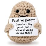 Funny Positive Potato Crochet Dolls - Cute Room Decor Knitted Toys Positive Cards Crochet Doll Emotional Support Plush Crochet Gift Home Decor Graduation Gifts for Her - Class of 2024 Graduation Decor