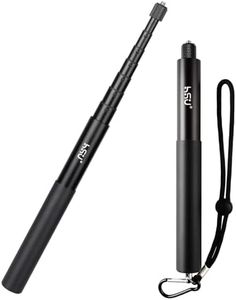 HSU 150cm Palo Selfie Invisible para Cámara de Acción Insta 360, Palo de Mano Extensible para Cámaras de Acción GoPro y Osmo (Correa de Muñeca Incluida)
