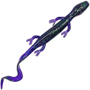 Charlie's Worms Lizard Gecko, Scented Soft Bait for Freshwater & Saltwater Fishing, Durable Lures for Bass, Trout, Reptiles, Aquatic Frogs, Minnows, Feeder Bait, 8pk, June Bug