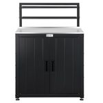 Feasto Garden Potting Bench for Patio with Storage Cabinet, Black