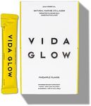 Vida Glow - Natural Hydrolyzed Marine Collagen Sachets | Pineapple | Promotes Glowing Skin + Smoothes Fine Lines (Pineapple, 30 Sachets)