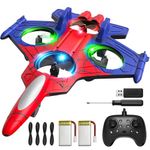 RC Plane, Foam Remote Control Plane Toy with LED Light, 360° Flips RC Helicopter for Beginners Indoor & Outdoor Flying Toys, Stunt Roll Airplane Toys Mini Drone for 8-14 Years Old Kids Boys Girls