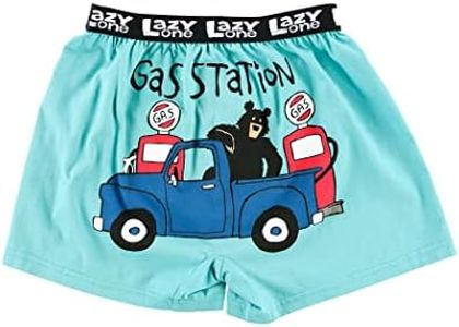 Lazy One Funny Animal Boxers, Novelty Boxer Shorts, Hunorous Kids' Underwear, Gag Gifts for Boys, Gas Station Kid Boxer, Small