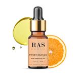 RAS Luxury Oils Sweet Orange Pure Essential Oil| Cold Pressed, Natural Therapeutic Skin Care helps Relieve Stress & Anxiety | Aromatherapy, Immunity Booster & Skin Brightener for All Skin Types 10ml