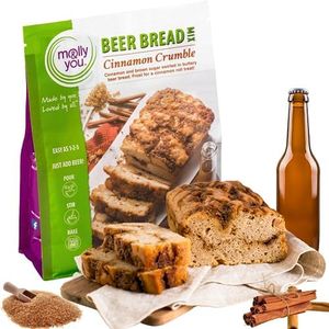 Molly and You Cinnamon Crumble Beer Bread Mix (Pack of 1) – Gourmet, Vegan Friendly, Dairy Free, Artisan Bread Kit - No Bread Machine Needed - Just Add Beer or Soda