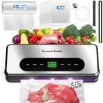 8 in 1 Food Saver Vacuum Sealer Machine, Multi-function Food Sealer Built-in UV Cutter/Bag Storage Act on Dry Wet oil Crispy, Vacuum Sealer Kit Attached 1 Bag Rolls/20 Vacuum Bag/Marker Pen