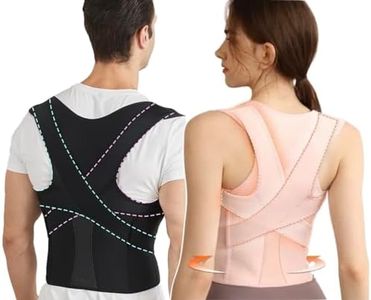 Correcteur de Posture, Réduit les tensions musculaires du Dos du Cou et des Epaules, Confortable, Aéré, Forme Ergonomique en 2 Y croisés, Tailles Européennes Femmes, Hommes (Rose, M (71-80cm))
