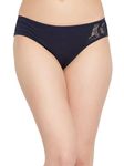 Clovia Women's Cotton Low Waist Bikini Panty with Lace Panel (PN1380A08_Blue_XL)