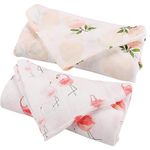 Baby Muslin Swaddle Blankets for Girls 2-Pack Soft and Silky Receiving Blanket Swaddling Wrap - Essential Baby Registry and Gift - Breathable and Skin-Friendly Baby Blankets