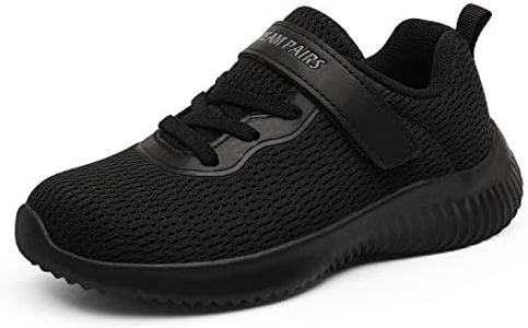 DREAM PAIRS Boys Girls Shoes Kids Tennis EZ-Ons FunRun Breathable Running Athletic Sport Sneakers,Size 5 Big Kid,All/Black,KRIDER-1