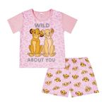 Disney Lion King Girls Pyjamas, Girls Simba Pjs Set, Official Lion King Merchandise 9-10 Years Pink