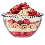 Large Glass Bowl Decorative 2L Dessert Trifle Serving Bowl N319