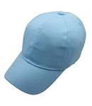 Zacharias Girl's Cotton Adjustable Plain Solid Baseball Cap (Sky Blue_Free Size) (Pack of 1)